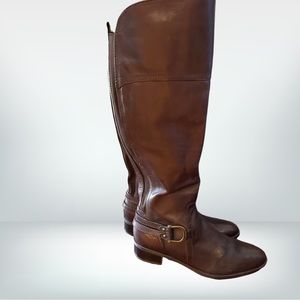 Audrey Brooke High Leather Brown Boots